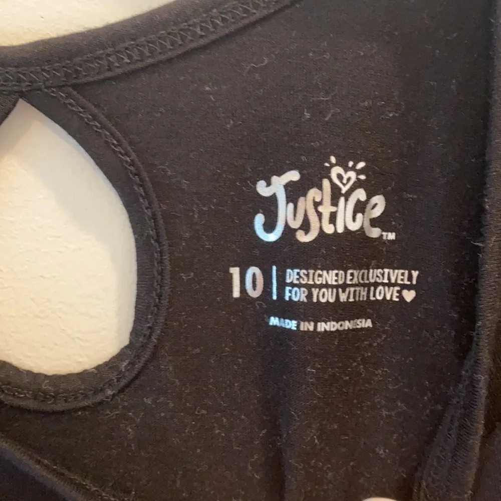 Justice - Girls long sleeve t-shirt - size 10. Black. NWOT